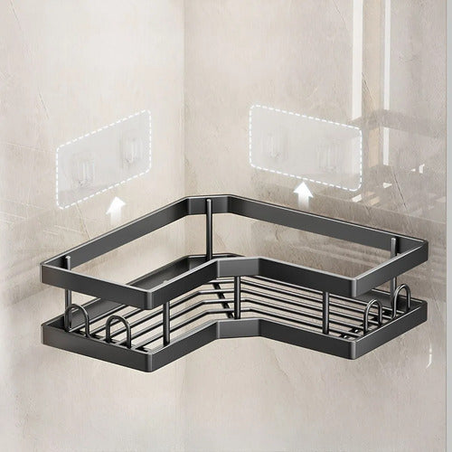 Set 5 Estantes Organizador Adhesivo Para Baño Multiuso Negro