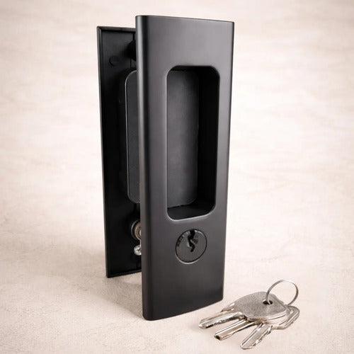 Cerradura Para Puerta Corrediza Tipo Granero  Negro