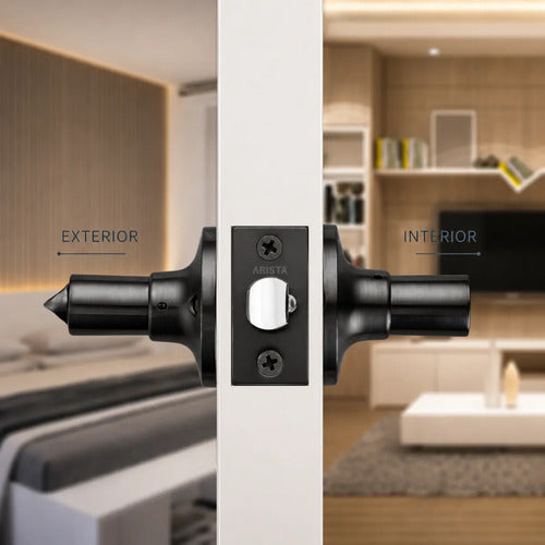 Pestillo Con Cerradura Y Llave Para Puerta De Interior Negro