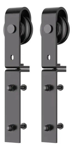 Set De Ruedas Pivot Para Puerta Plegable Estilo Granero