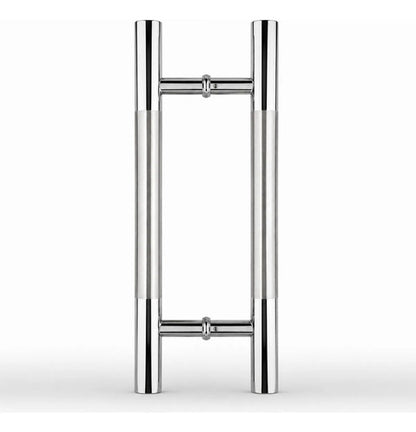 Manijón Doble 80cm Cilíndrico Acero Para Puerta Plateado Cromado Cepillado