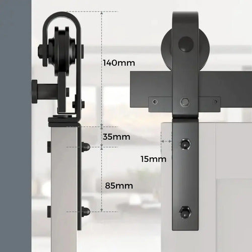 Kit Granero Completo Para 2 Puertas Corredizas Plegables