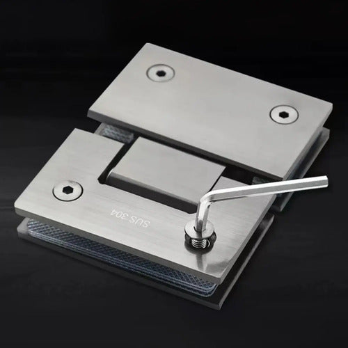 Bisagra Blindex 180 Grados Mampara Vidrio 6 A 12mm Satinado