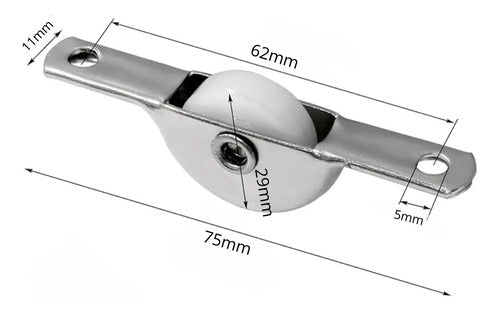 Rueda Nylon 25mm Para Puertas, Carritos Y Muebles Blanco