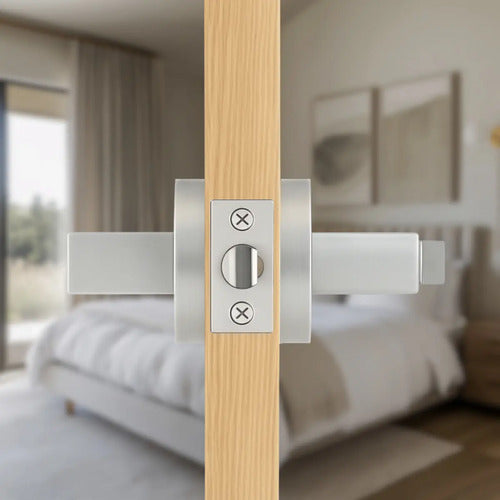 Manija Gloss Sin Llave Para Puerta Interior Exterior Plateado