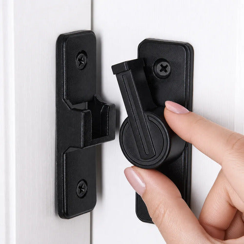 Pasador 90 Grados Reversible Negro Puertas Corredizas