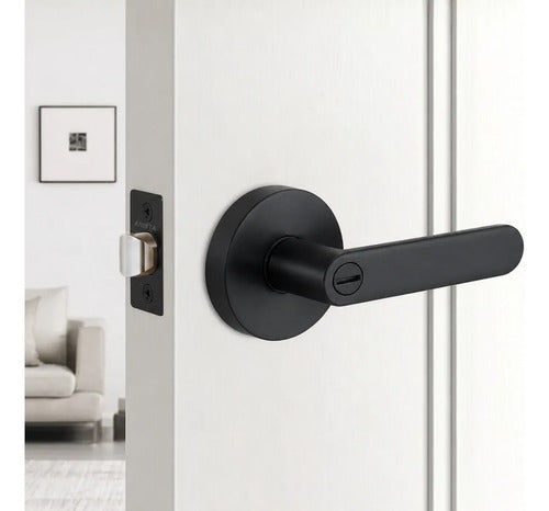 Manija Bella Sin Llave Para Puerta Interior Exterior Negro