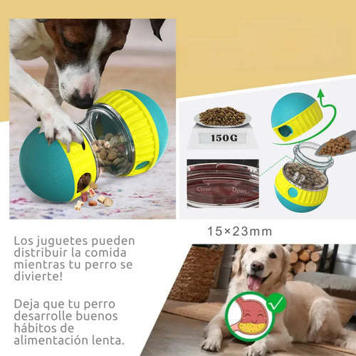 Juguete Interactivo Dispensador De Comida Para Perros Turquesa