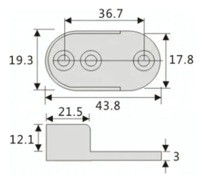Set De Soportes Laterales Para Barrote Oval De Perchero Satinado