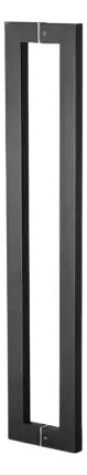 Manijón Doble Acero Inox Cuadrado Para Vidrio O Madera 120cm Negro