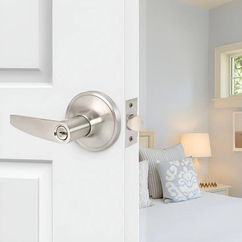 Pestillo Con Cerradura Y Llave Para Puerta De Interior Satinado