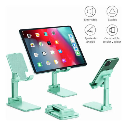 Soporte Plegable Para Celular De Escritorio Ajustable Verde