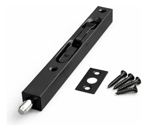 Pasador De Canto Embutido 200mm Acero Inoxidable Negro