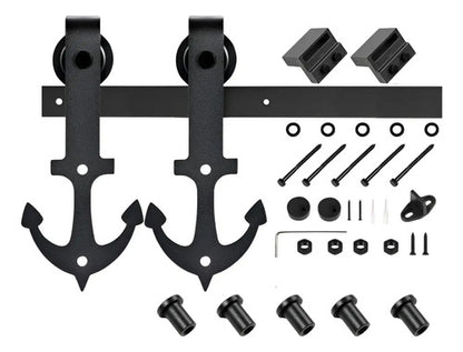Kit Riel Granero 2m Con Ruedas Ancla Para Puerta Corrediza Puerta Simple