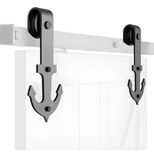 Set X2 De Ruedas Para Riel Granero Puerta Corrediza Ancla