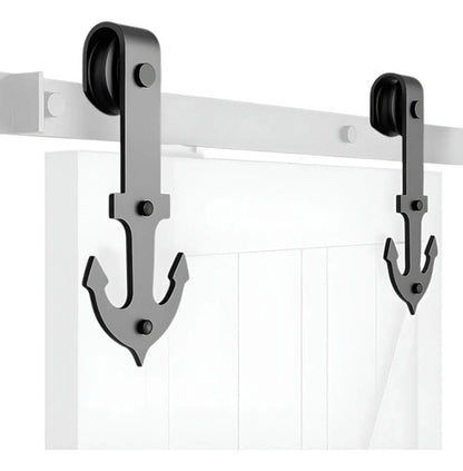 Set X2 De Ruedas Para Riel Granero Puerta Corrediza Ancla