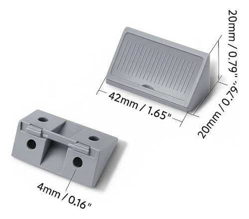 Escuadra Plástica Refuerzo Para Muebles Pack 10 Unidades Gris