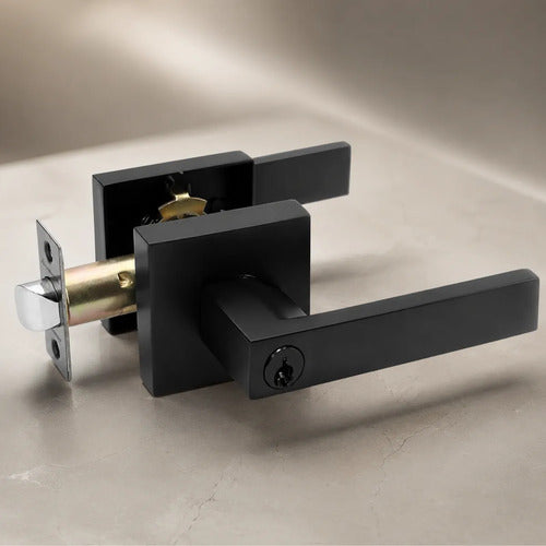 Manija Línea Gloss Interior Exterior Con Llave Negro