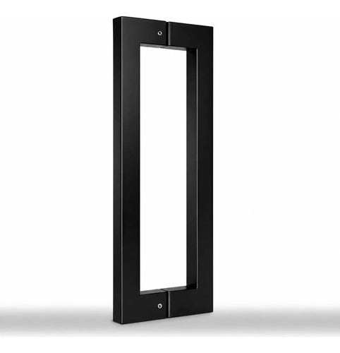 Manijón Doble Acero Inox Cuadrado Para Vidrio O Madera 50cm Negro