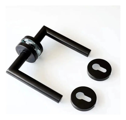 Manija Recta De Acero Inox Con Bocallave Para Puerta Negro