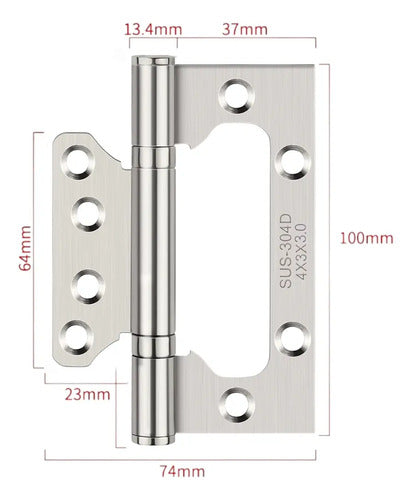 Bisagra Mariposa Flap Doble Rulemán Reforzada 3mm Acero