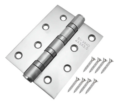 Bisagra Acero Inoxidable Sobre Rulemanes 4x3x3mm Plateado