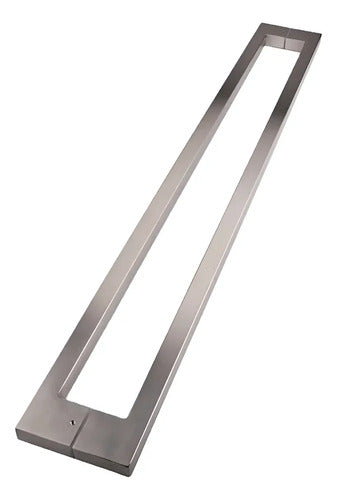 Manijón Doble Acero Inox Cuadrado Para Vidrio O Madera 120cm Satinado