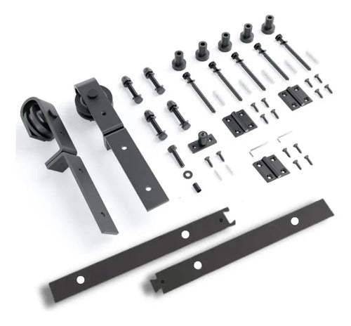 Kit Riel Plegable Granero Completo Para Puerta Corrediza