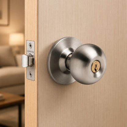 Cerradura De Pomo Con Llave Para Puertas De Interior Premium Acero
