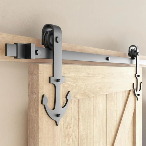 Kit Riel Granero 2m Con Ruedas Ancla Para Puerta Corrediza Puerta Simple
