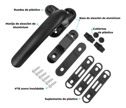 Manija Cierre Aldabilla Para Ventana De Aluminio O Madera Negro
