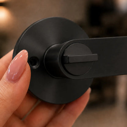 Manija Línea Bella Para Puerta Interior O Exterior Con Llave Negro Satinado