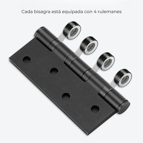 Bisagra Acero Inoxidable Sobre Rulemanes 4x3x3mm Negro