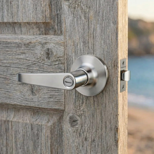 Manija Premium Sin Llave Para Puerta Interior Exterior Plateado