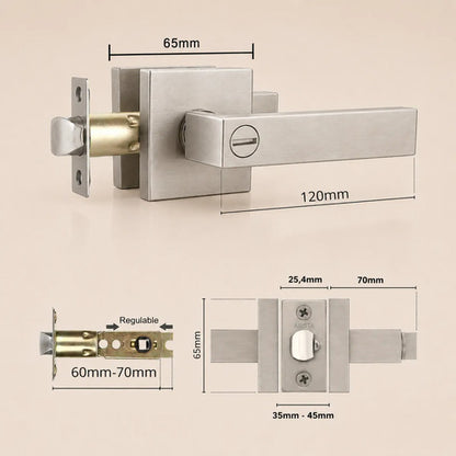 Manija Gloss Sin Llave Para Puerta Interior Exterior Plateado