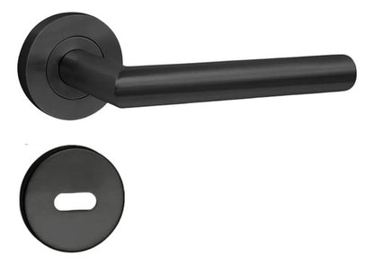Manija Recta Acero Inox Con Bocallave Para Puerta Negro