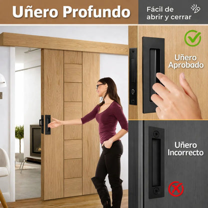 Manija Embutida Pocket Para Puerta Corrediza Interior Negro