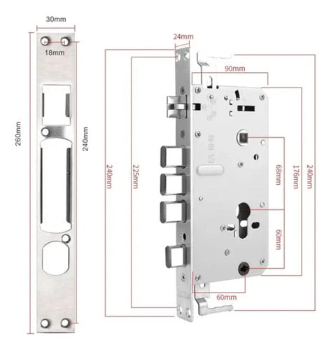 Kit Cerradura Multianclaje Para Puertas De Chapa Blindadas Puerta Derecha