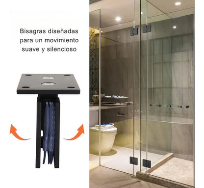 Bisagra 90° Mampara Vidrio 6-12mm Acero Negro