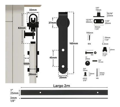 Kit Riel Corredizo Para Muebles, Bajo Mesada Y Racks Negro