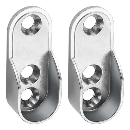 Set De Soportes Laterales Para Barrote Oval De Perchero Satinado