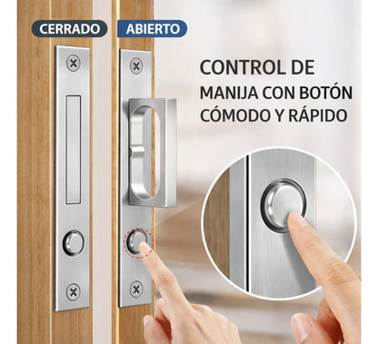 Manija Embutida Pocket Para Puerta Corrediza Interior Plateado