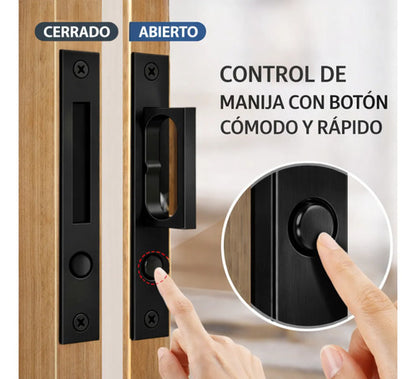 Manija Embutida Pocket Para Puerta Corrediza Interior Negro