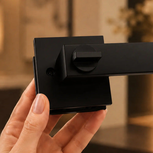 Manija Gloss Sin Llave Para Puerta Interior Exterior Negro