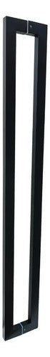 Manijón Doble Acero Inox Cuadrado Para Vidrio O Madera 120cm Negro