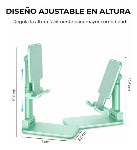 Soporte Plegable Para Celular De Escritorio Ajustable Verde