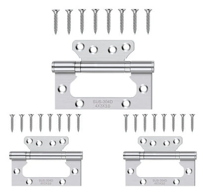 Pack 3 Bisagras Flap Acero 304 Tornillos Incluidos Plateado
