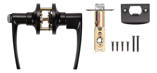 Manija Premium Sin Llave Para Puerta Interior Exterior Negro