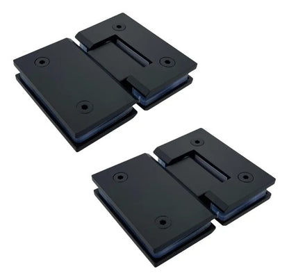 Set Bisagras Blindex 180 Grados Mampara Vidrio 6 A 12mm Negro