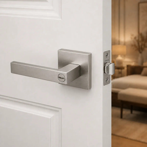 Manija Gloss Sin Llave Para Puerta Interior Exterior Plateado